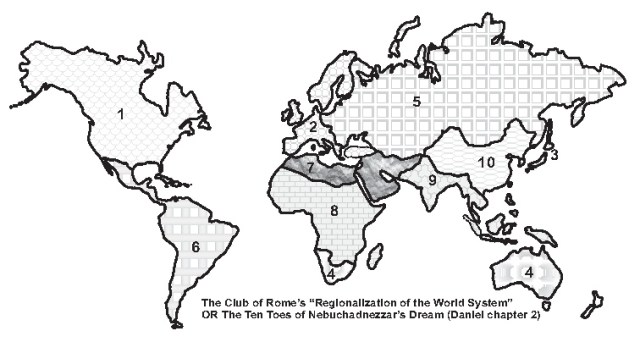 The Regionalization of the World as envisioned by the Club of Rome in 1974